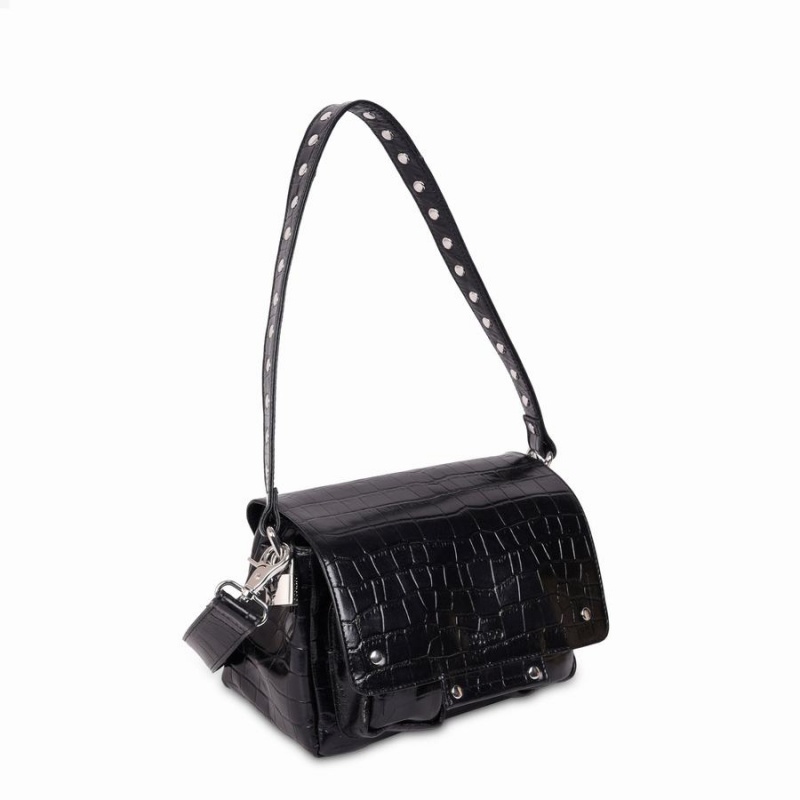 Women's Núnoo Honey Texas Shoulder Bags Black | EFN9796FP