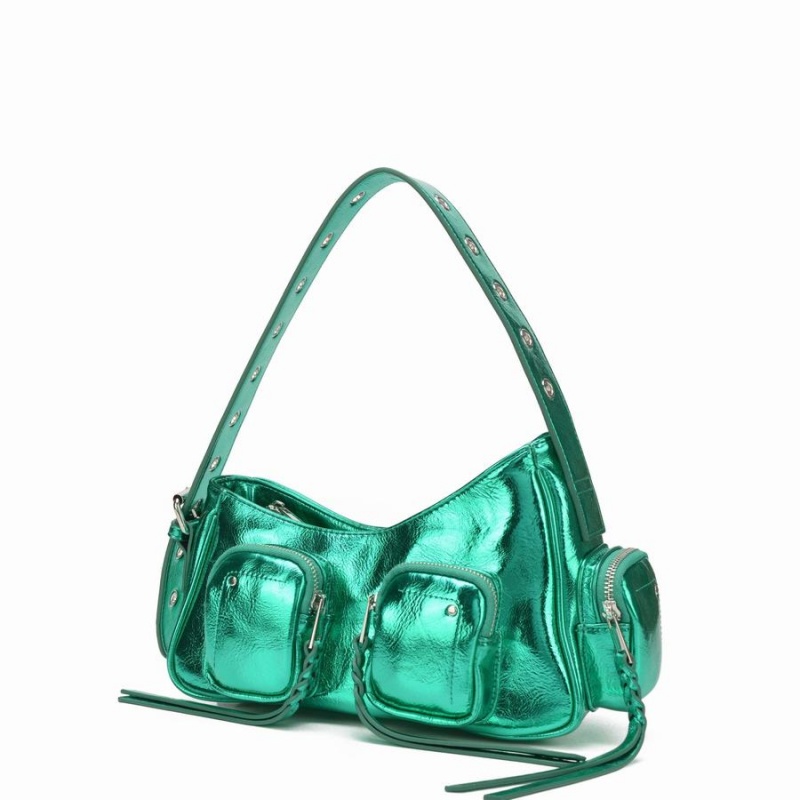 Women's Núnoo Jennifer Pocket Recycled Cool Shoulder Bags Green | IGE42100TO