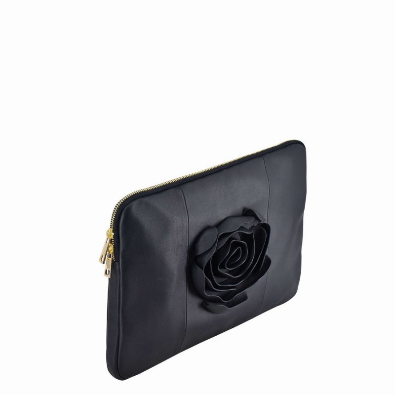 Women's Núnoo Laptop Cover 13 Rose Cozy Clutch Bags Black | PWD5815WG