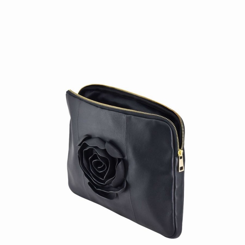 Women's Núnoo Laptop Cover 13 Rose Cozy Clutch Bags Black | PWD5815WG