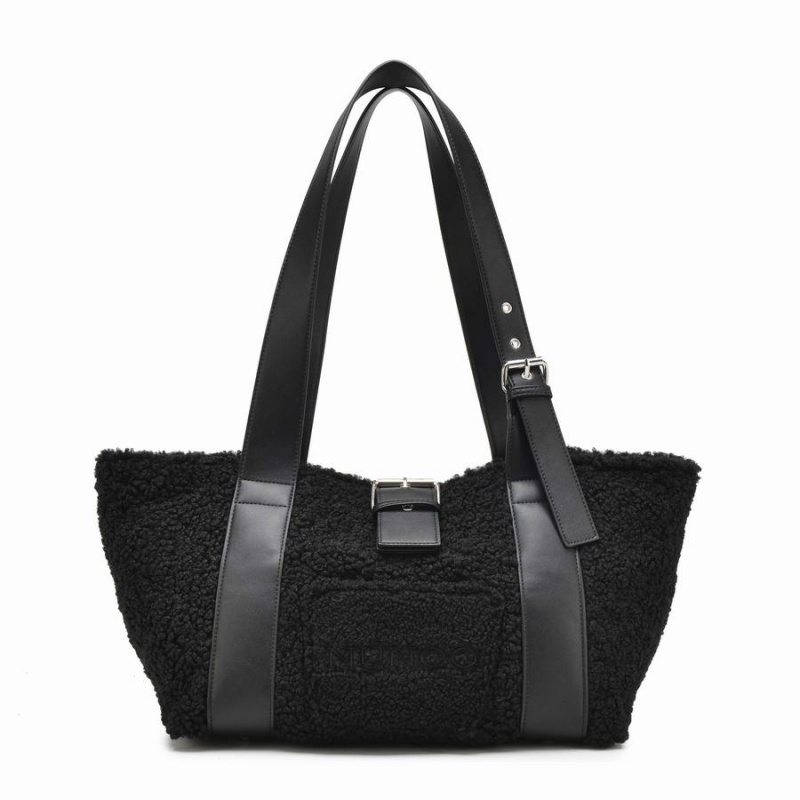 Women\'s Núnoo Maxi Shopper Curl Tote Bags Black | LWU463SX