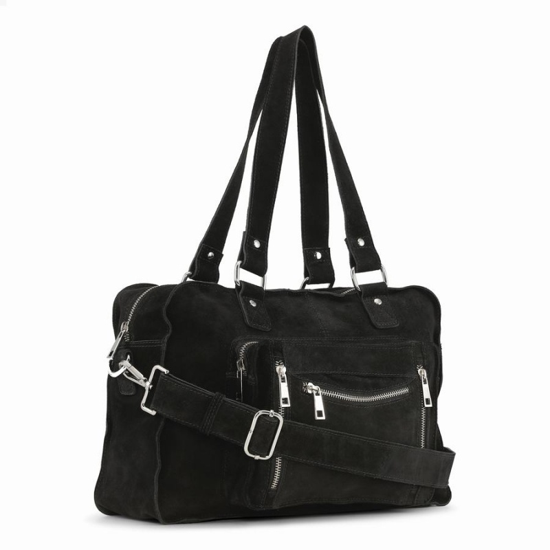 Women's Núnoo Mille New Suede Travel Bags Black | BYW3493ZC