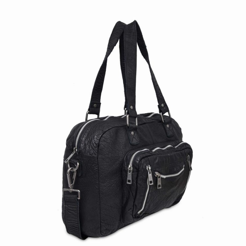 Women's Núnoo Mille Washed Travel Bags Black | VMK4499BF