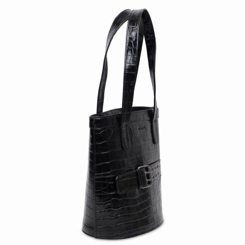 Women's Núnoo Nivi Texas Tote Bags Black | EAU6345SL