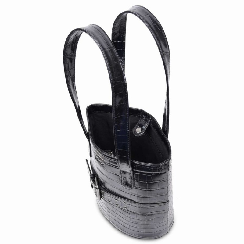 Women's Núnoo Nivi Texas Tote Bags Black | EAU6345SL