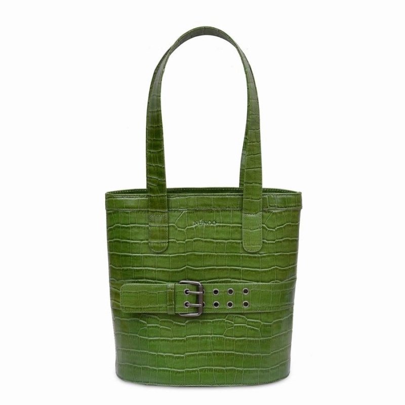 Women\'s Núnoo Nivi Texas Tote Bags Green | VAE1967EV