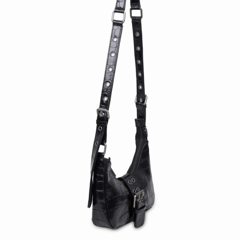 Women's Núnoo Palma Buckle Texas Shoulder Bags Black | JTH755JD