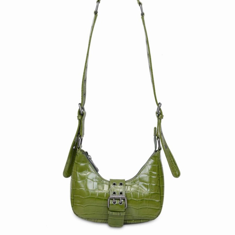 Women\'s Núnoo Palma Buckle Texas Shoulder Bags Green | GTK5698GL