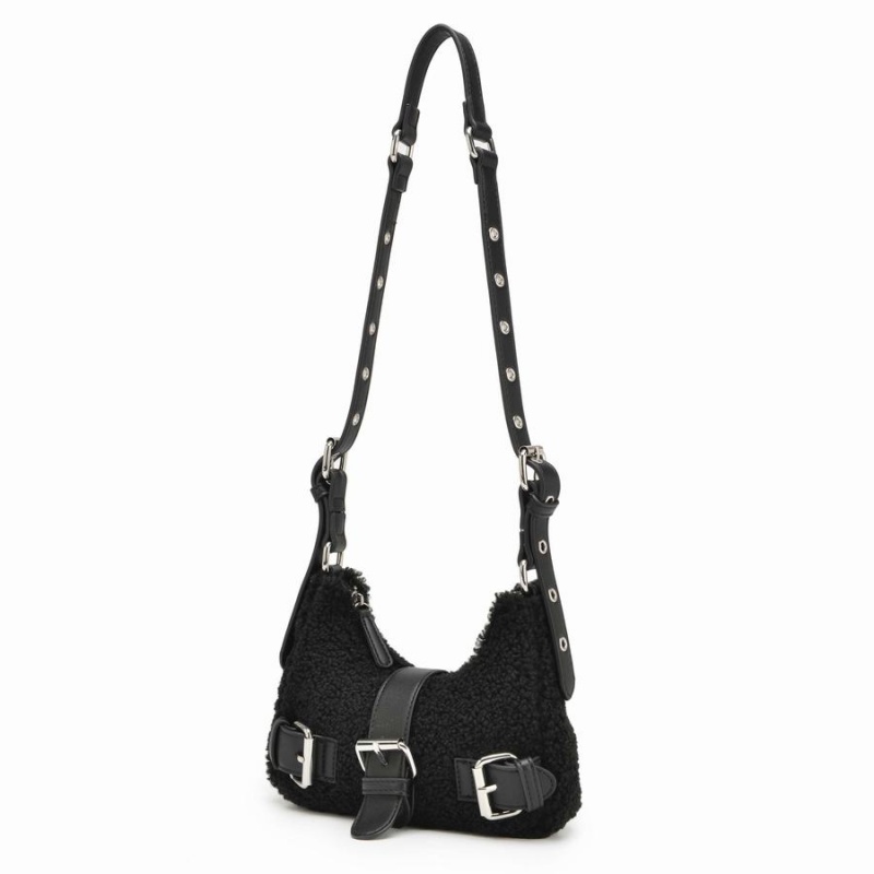 Women's Núnoo Palma Curl Shoulder Bags Black | ZBS5056ZK