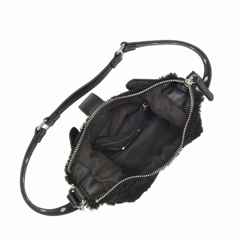 Women's Núnoo Palma Curl Shoulder Bags Black | ZBS5056ZK