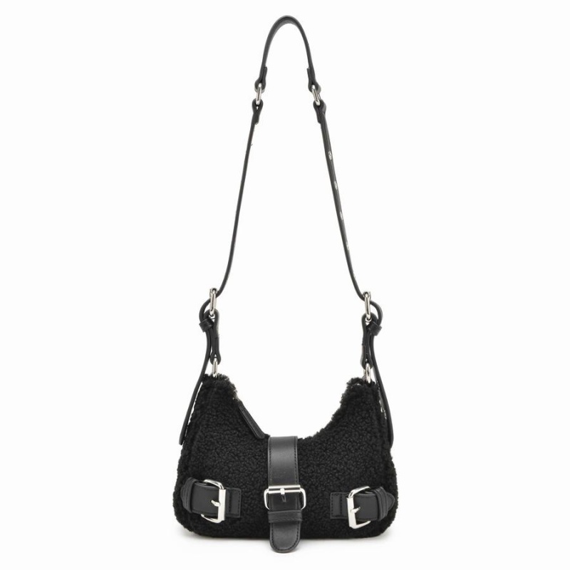 Women\'s Núnoo Palma Curl Shoulder Bags Black | ZBS5056ZK