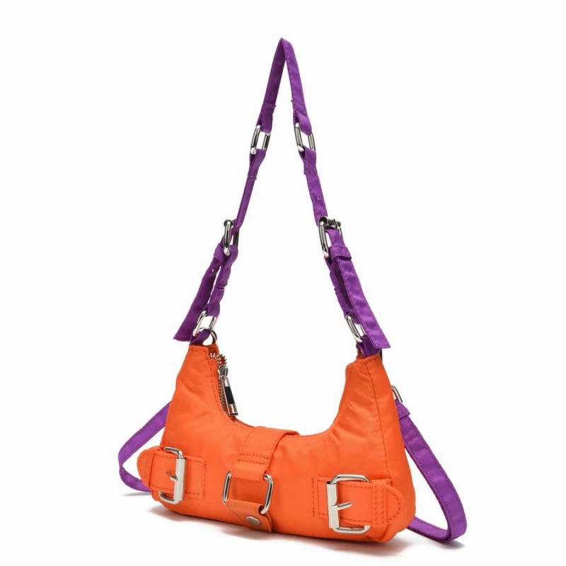 Women's Núnoo Palma Recycled Nylon Susmie Shoulder Bags Orange Purple | CLQ6070BZ