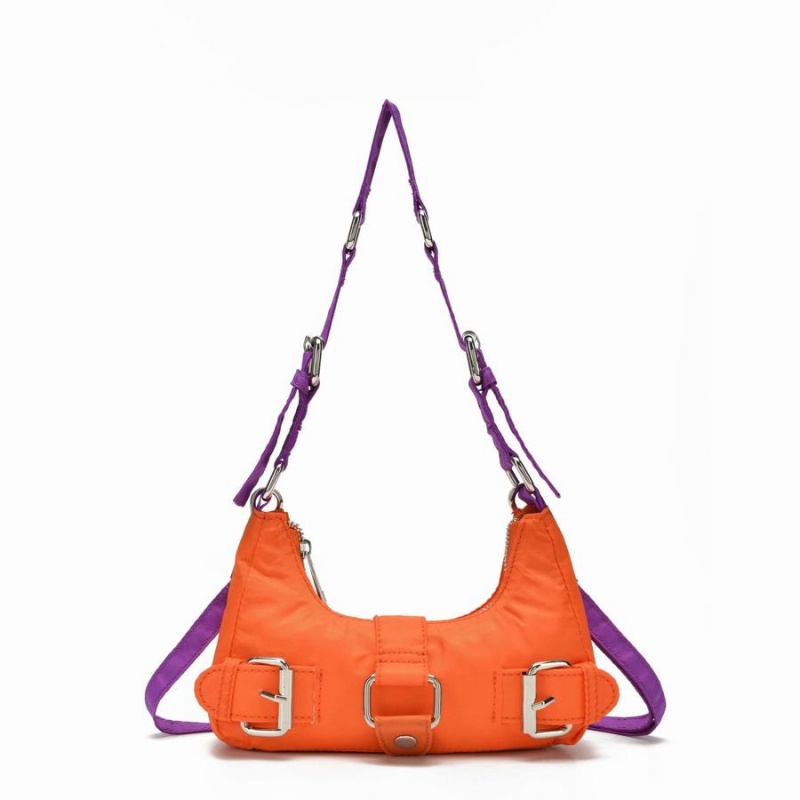 Women\'s Núnoo Palma Recycled Nylon Susmie Shoulder Bags Orange Purple | CLQ6070BZ