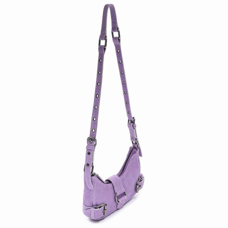 Women's Núnoo Palma Suede Shoulder Bags Purple | PTW7961CY