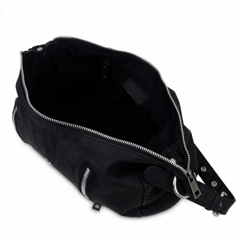 Women's Núnoo Saga Washed Shoulder Bags Black | HLP3261XQ