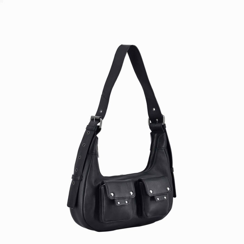 Women's Núnoo Sally Small Cozy Shoulder Bags Black | OUQ2194BG