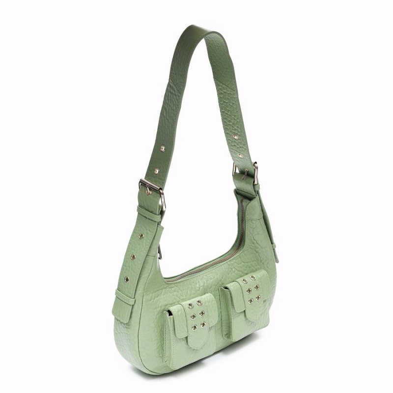 Women's Núnoo Sally Small Eyelet New Zealand Shoulder Bags Green | KLW685OD