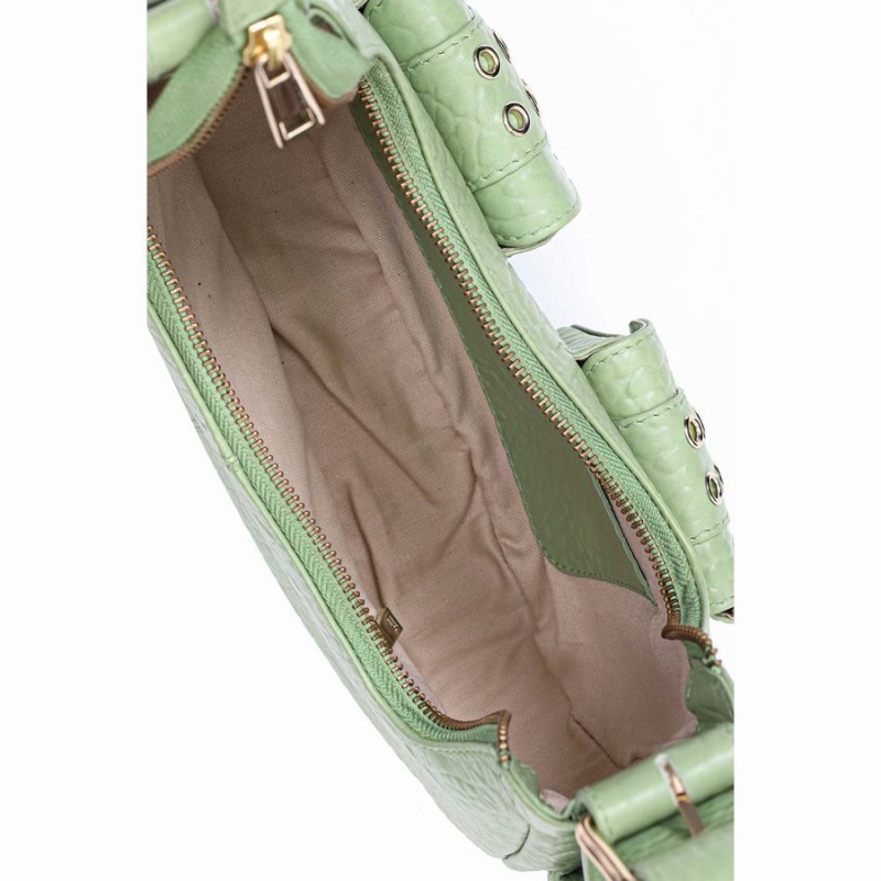 Women's Núnoo Sally Small Eyelet New Zealand Shoulder Bags Green | KLW685OD