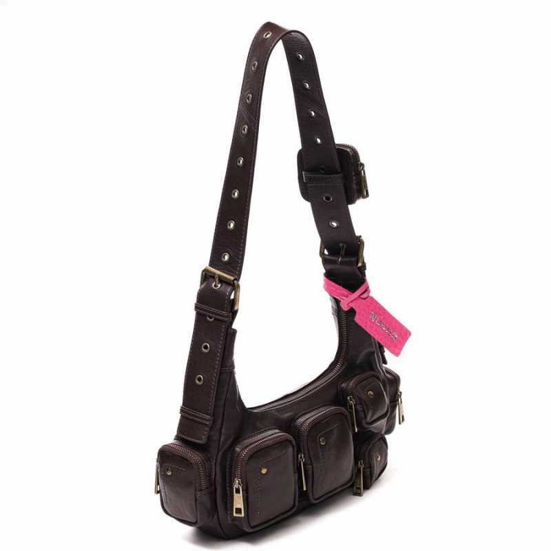 Women's Núnoo Sally Small Pocket Sheep Shoulder Bags Brown | VSF7051TF