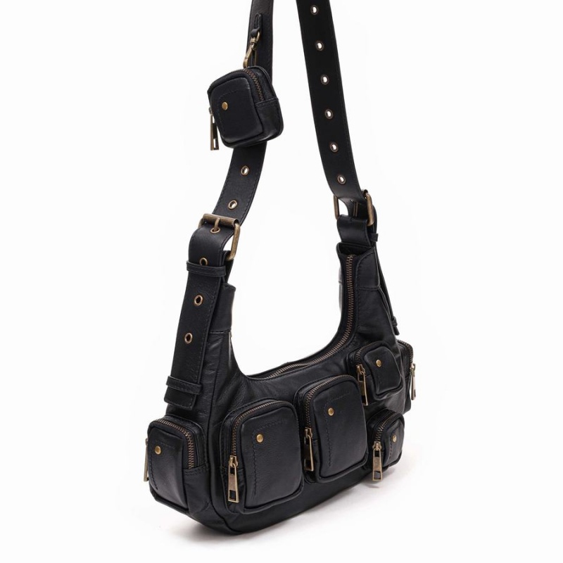 Women's Núnoo Sally Small Pocket Sheep Shoulder Bags Black | BUN3424CN