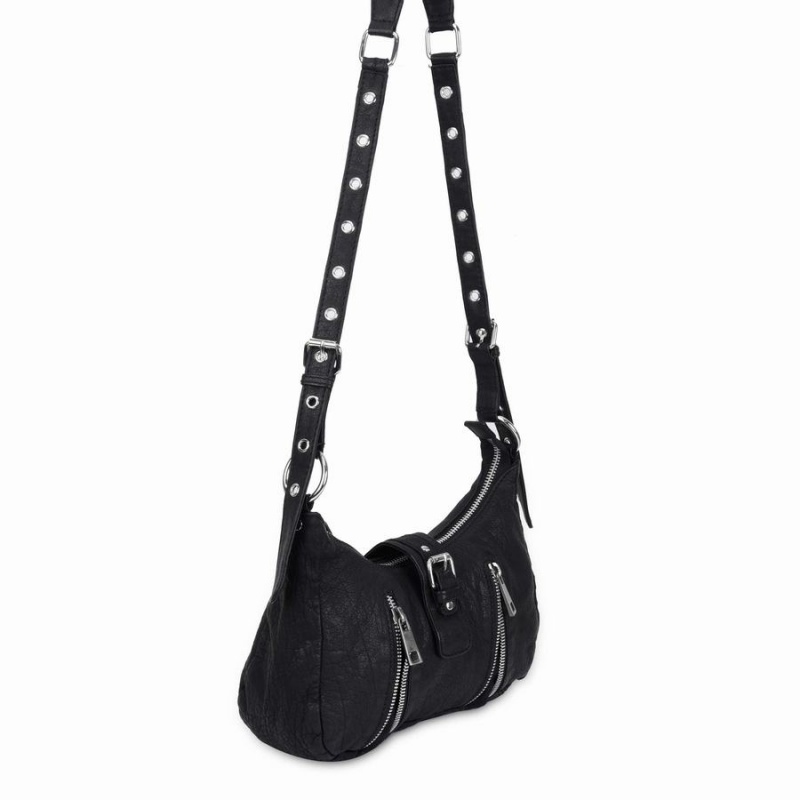 Women's Núnoo Skye Washed Shoulder Bags Black | MRN799GM