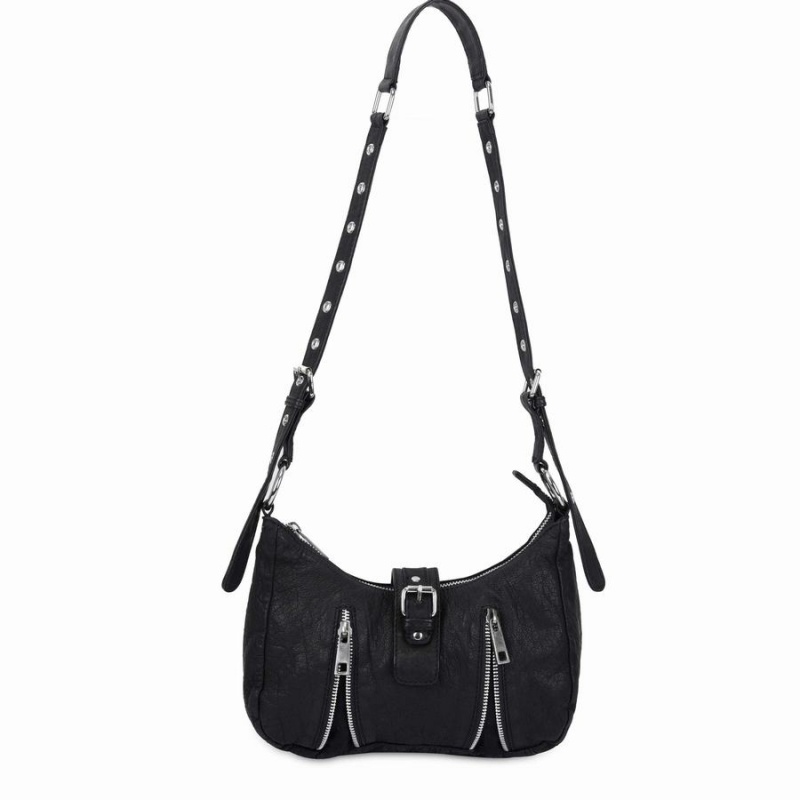 Women\'s Núnoo Skye Washed Shoulder Bags Black | MRN799GM