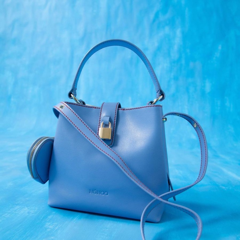 Women's Núnoo Small Chiara Florence Shoulder Bags Light Blue | FAR4624JH