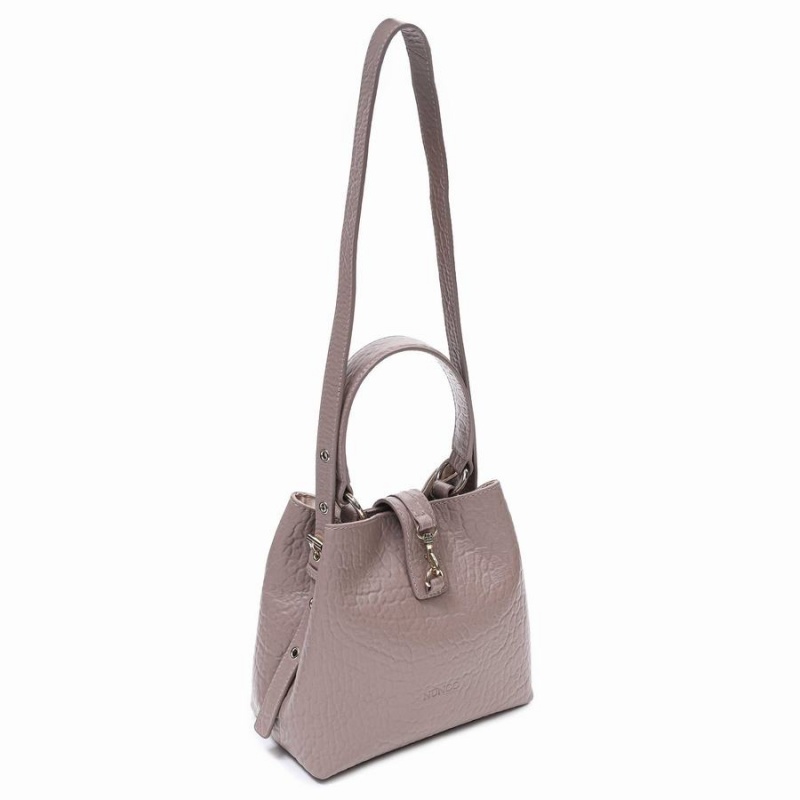 Women's Núnoo Small Chiara New Zealand Shoulder Bags Grey Brown | ONV4178AA