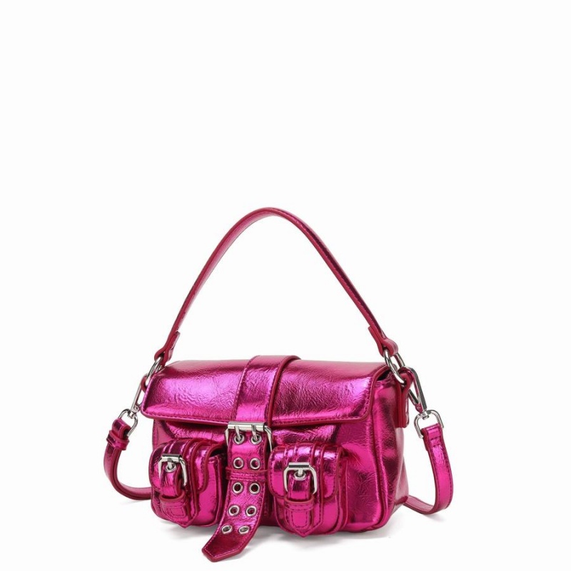 Women's Núnoo Small Honey Buckle Recycled Cool Shoulder Bags Rose Pink | LEY2099HV