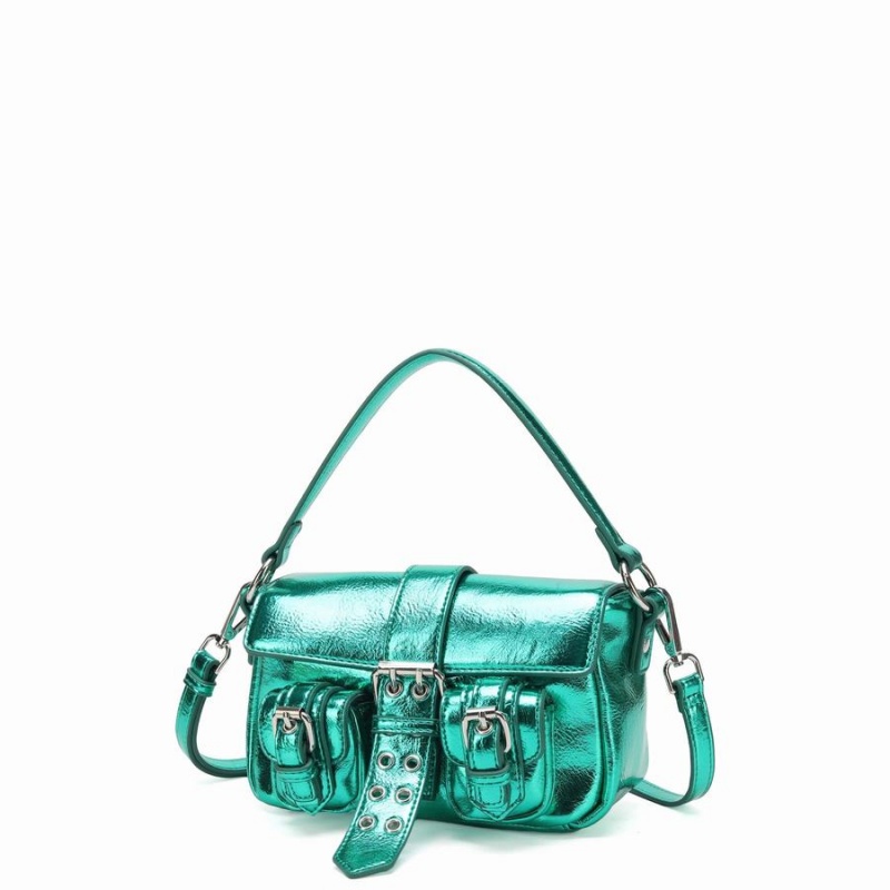 Women's Núnoo Small Honey Buckle Recycled Cool Shoulder Bags Green | PTH6432YZ