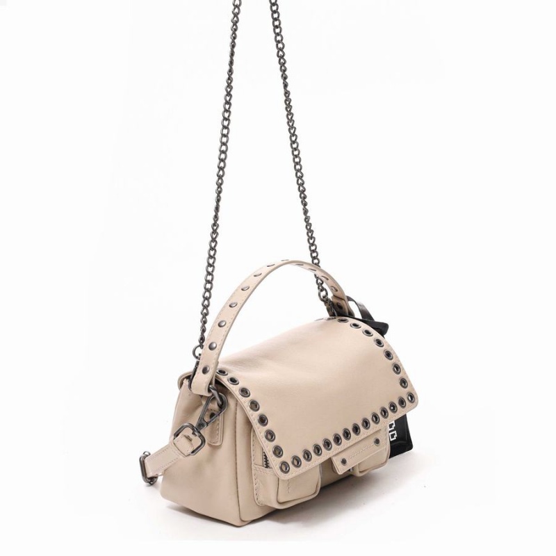 Women's Núnoo Small Honey Eyelet Florence Shoulder Bags Beige | TCG8729VK