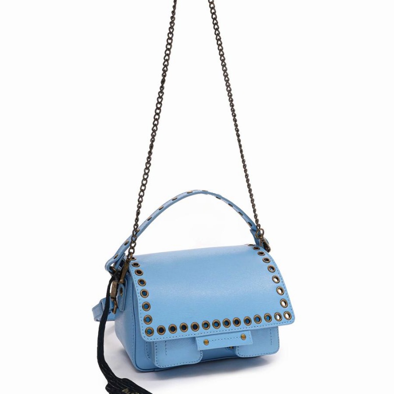 Women's Núnoo Small Honey Eyelet Florence Shoulder Bags Blue | FKV473FK