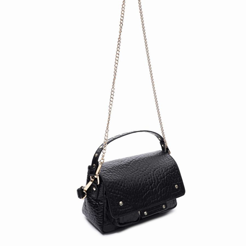 Women's Núnoo Small Honey New Zealand Crossbody Bags Black | HUR3295TH