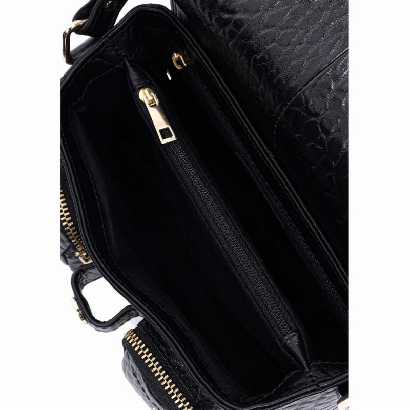 Women's Núnoo Small Honey New Zealand Crossbody Bags Black | HUR3295TH