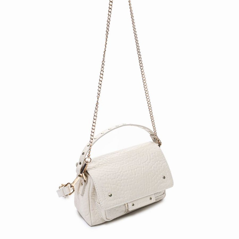 Women's Núnoo Small Honey New Zealand Crossbody Bags White | LZA1974KT