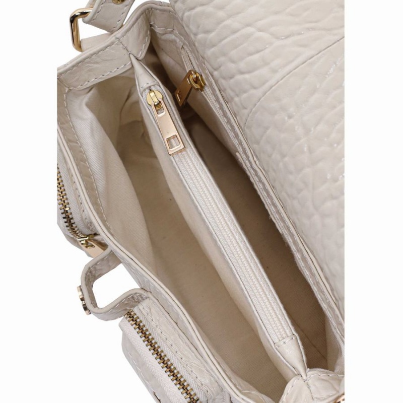 Women's Núnoo Small Honey New Zealand Crossbody Bags White | LZA1974KT