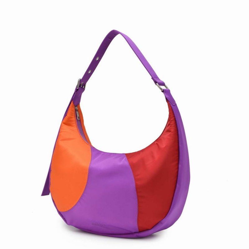 Women's Núnoo Stella Recycled Nylon Susmie Shoulder Bags Purple Orange Red | EGN8155XW