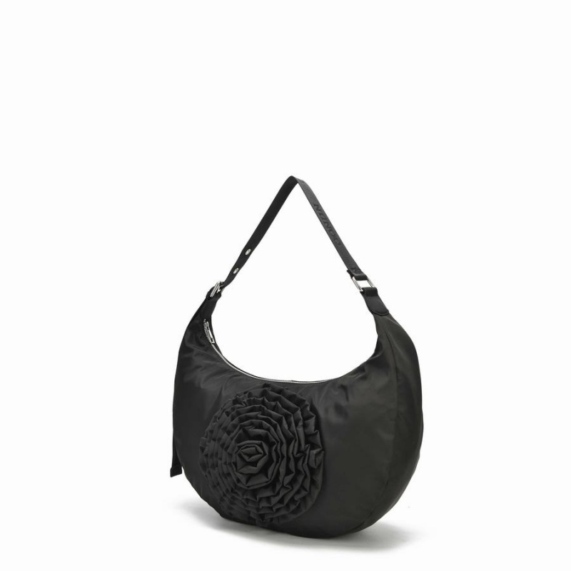 Women's Núnoo Stella Rose Recycled Nylon Shoulder Bags Black | KAN2023CY