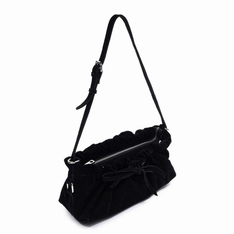 Women's Núnoo Veneda Suede Shoulder Bags Black | WGC1992SP