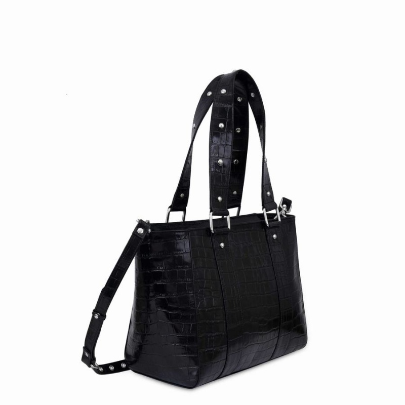 Women's Núnoo Villa Texas Shoulder Bags Black | MJZ2096AW